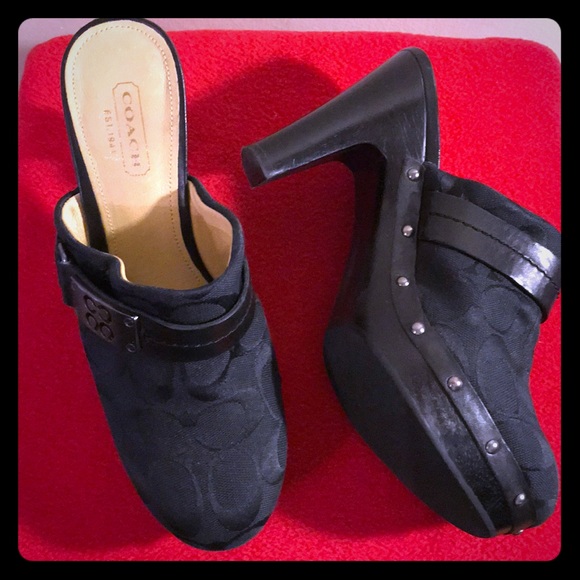 Coach Shoes - Coach IVY SIG C Black Clogs